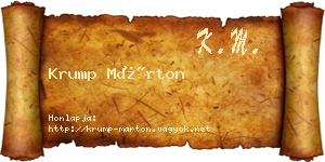 Krump Márton névjegykártya